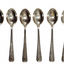 סט של 6 כפיות כסף פולניות עתיקות מתחילת המאה העשרים, עשויות כסף: '800', חתומות