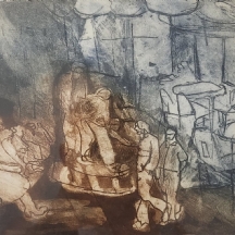 רות צוקר - 'דמויות בקיבוץ', ליטוגרפיה