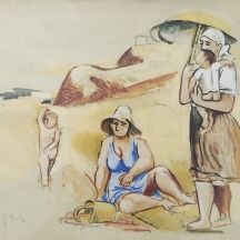 אריה לובין (Arieh Lubin) - 'בחוף הים', הדפס