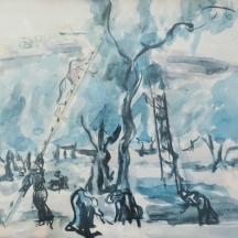 שמשון הולצמן (Shimshon Holzman) - 'קטיף', הדפס