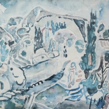 מרדכי לבנון (Mordechai Levanon) - 'נוף מופשט', הדפס