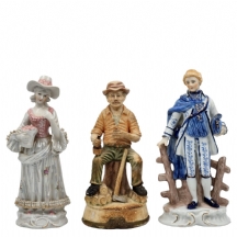 לוט של 3 פסלונים שונים מקרמיקה ופורצלן