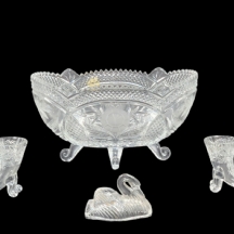 לוט של 4 כלי זכוכית ישנים שונים