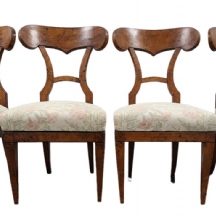 סט של 4 כיסאות עתיקים, גרמנים או אוסטרים, מתקופת סגנון בידרמייר (Biedermeier)