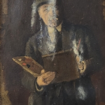 'פורטרט עצמי' – ציור עתיק, שמן על בד, פגמים / זקוק לרסטורציה מקצועית, אמן לא ידו