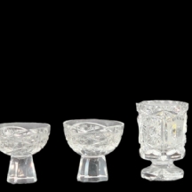 לוט של 5 גביעי זכוכית וקריסטל ישנים ושונים