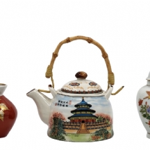 לוט של 3 פריטים ישנים שונים, עשויים קרמיקה ופורצלן,