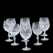 לוט של 2 סטים של גביעי קריסטל מעוטרים