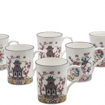 סט של 6 ספלי פורצלן אנגליים