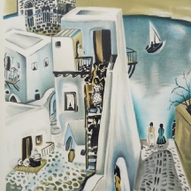 נחום גוטמן (Nachum Gutman) - 'שתי נשים בדרך לים' - ליטוגרפיה ישנה