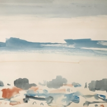 אבניאל, מרדכי (Mordechai Avniel) - 'חוף ים' - אקוורל על נייר, חתום 'אבניאל'