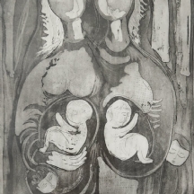 אורה להב שאלתיאל - 'תינוקות ברחם אמם', ליטוגרפיה