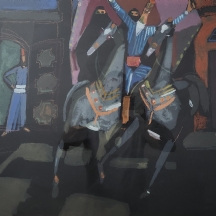 נחום גוטמן (Nachum Gutman) - 'כרכרה ביפו' - ליטוגרפיה