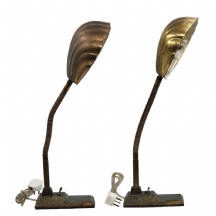 זוג מנורות פליז שולחניות דקורטיביות