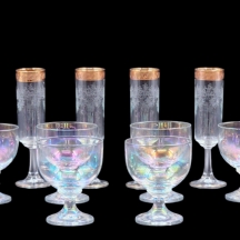 לוט של 2 סטים של גביעי זכוכית