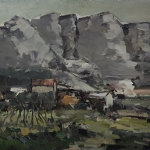 הוגו נאנטס (Hugo nantes, צייר מאורוגוואי, חי בין השנים: 1933-2009) - 'רכס הרים א