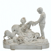 פסל ביסקוויט צרפתי עתיק נדיר וחשוב, מהרבע האחרון של המאה ה-18