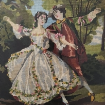 'זוג מרקד' - תמונת גובלן ישנה גדולה ויפה עשויה בעבודת יד