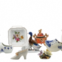 לוט סוחרים - 9 חפצי קרמיקה ופורצלן דקורטיבים שונים