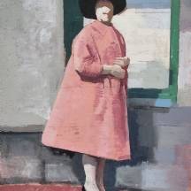 קובי שחר - 'הגברת בורוד / זיכרונות 2' - שמן על בד מוצמד ללוח, חתום