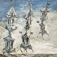 יוסל ברגנר (Yosl Bergner) - 'מגדלי בשמים', ליטוגרפיה יפה