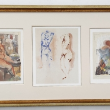 מיכל פלג - 3 ליטוגרפיות נתונות במסגרת