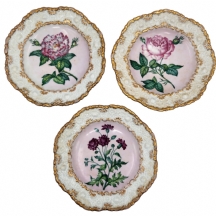 סט של 3 צלחות פורצלן, להגשה, ישנות
