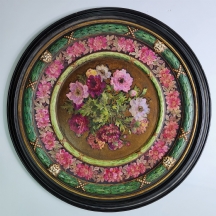 צלחת פורצלן עתיקה וגדולת מיימדים, מתוצרת: Balleroy et Cie, מעוטרת ציורי יד