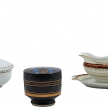 לוט של 3 חפצי קרמיקה ופורצלן