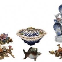 לוט של 6 קישוטים שולחנים מפורצלן