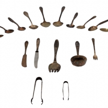 לוט של 17 פריטי סכו"ם ישנים ושונים מצופים כסף