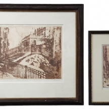 לוט של 2 ליטוגרפיות ישנות