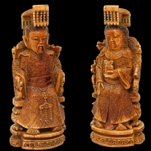 זוג פסלים סיניים עשויים שנהב