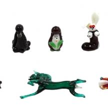 לוט של 8 מניאטורות זכוכית דקורטיביות