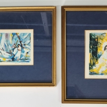 פרידלנד עופרה (Ofra Friedland) - זוג ליטוגרפיות ישנות