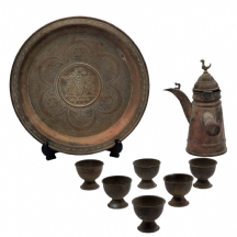 לוט של 8 כלי נחושת עתיקים ושונים