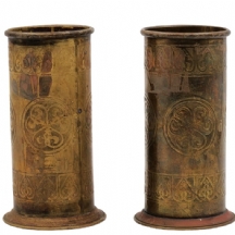 זוג אגרטלי נחושת גליליים ישנים