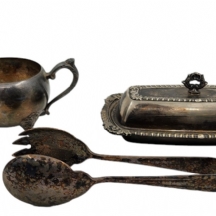 לוט של 3 כלי מתכת מצופים כסף