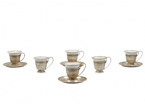 חלקי סט ספלי קפה אמריקאי דמיטאסה (Demitasse Cups)