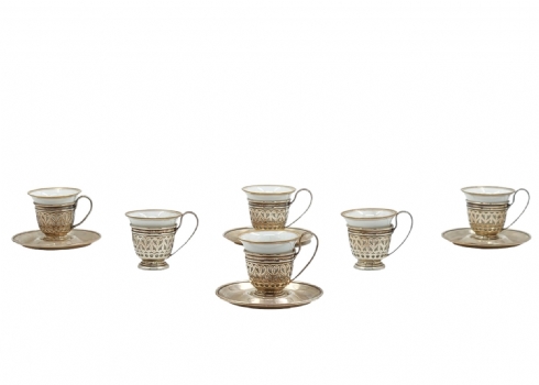 חלקי סט ספלי קפה אמריקאי דמיטאסה (Demitasse Cups)