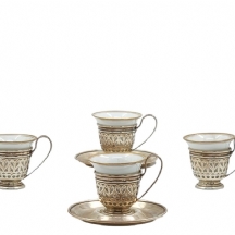 חלקי סט ספלי קפה אמריקאי דמיטאסה (Demitasse Cups)