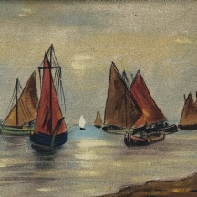 'סירות' - שמן על לוח