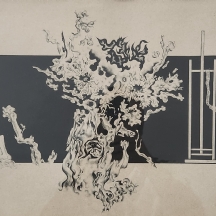 ולרי דמיאניושין  -(Demyanyshyn Valery) - 'בצילם של שורשי צמרת' - הדפס ישן, חתום