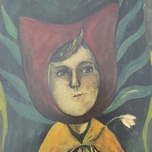 אולנה בורדאש (Olena Burdash) - 'כיפה אדומה', שמן על לוח