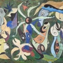 'פריחה במרחב' - שמן על בד