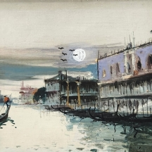 'וונציה' - ציור איטלקי ישן, שמן על בד