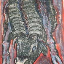 אברהם אופק (Avraham Ofek) 'פר' - ליטוגרפיה ישנה