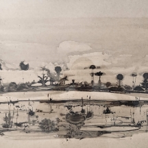 'דרדרי ביצה' - ציור ישן, אקוורל על נייר