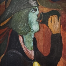 אולנה בורדאש (Olena Burdash) - 'השתיין הכחול', שמן על לוח