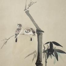 'דרורים על גבעול במבוק' - ציור סיני ישן